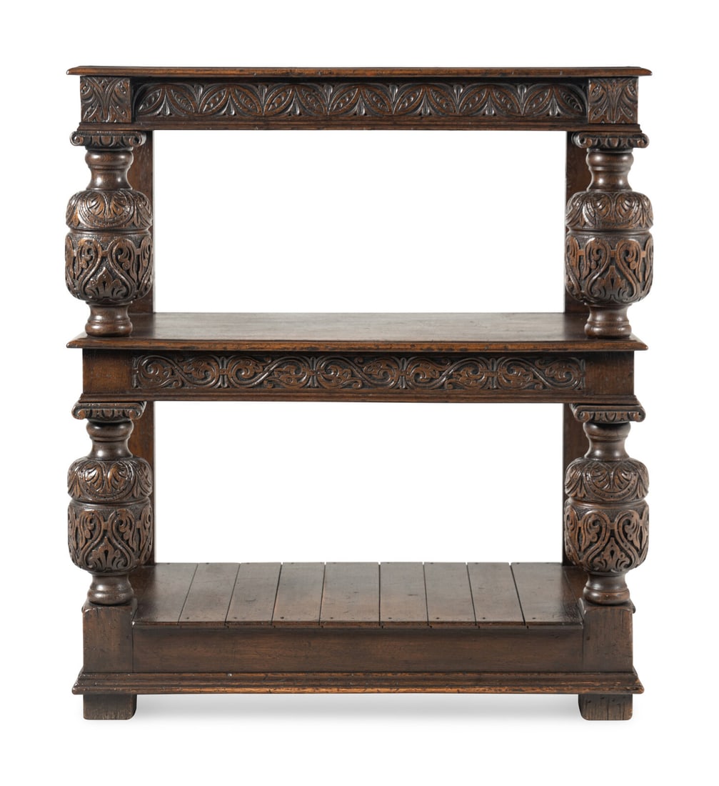 A Jacobean Style Carved Oak Two-Tier Server (1 of 3)