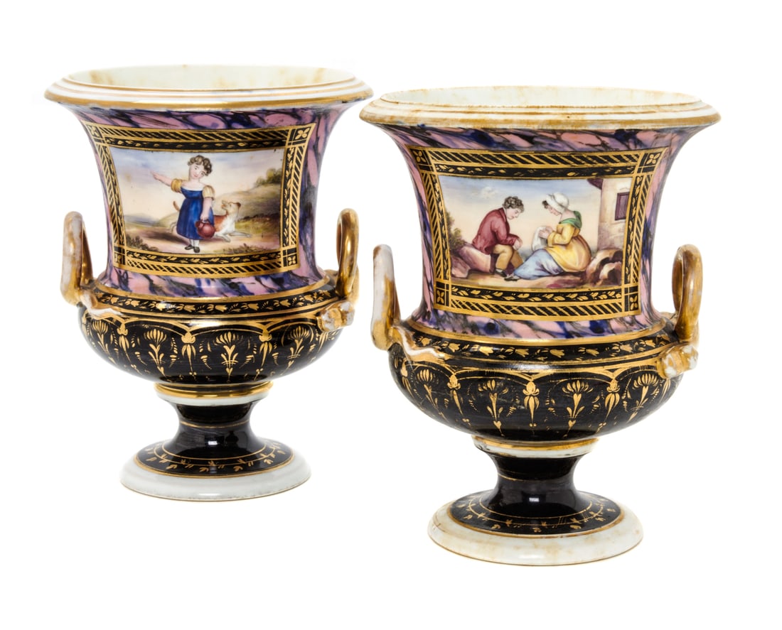 A Pair of Bloor Derby Porcelain Urns (1 of 1)