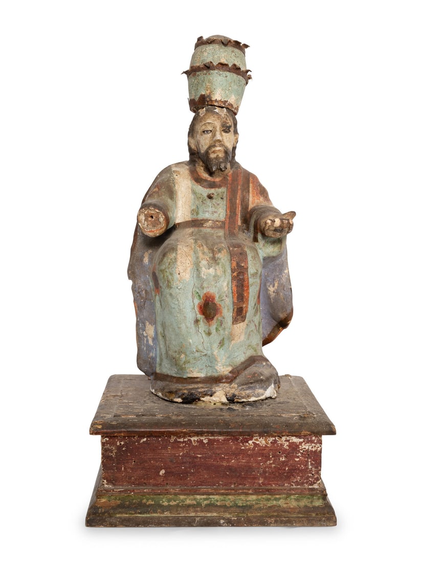 A Spanish Colonial Polychromed Santos (1 of 4)