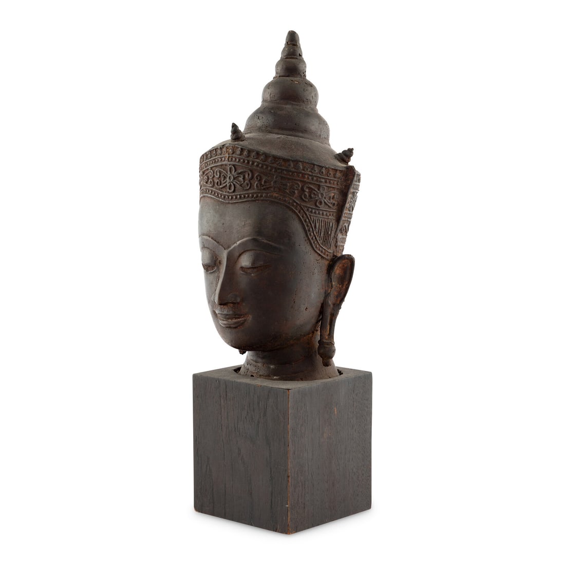 A Thai Style Bronze Head of Buddha (1 of 2)