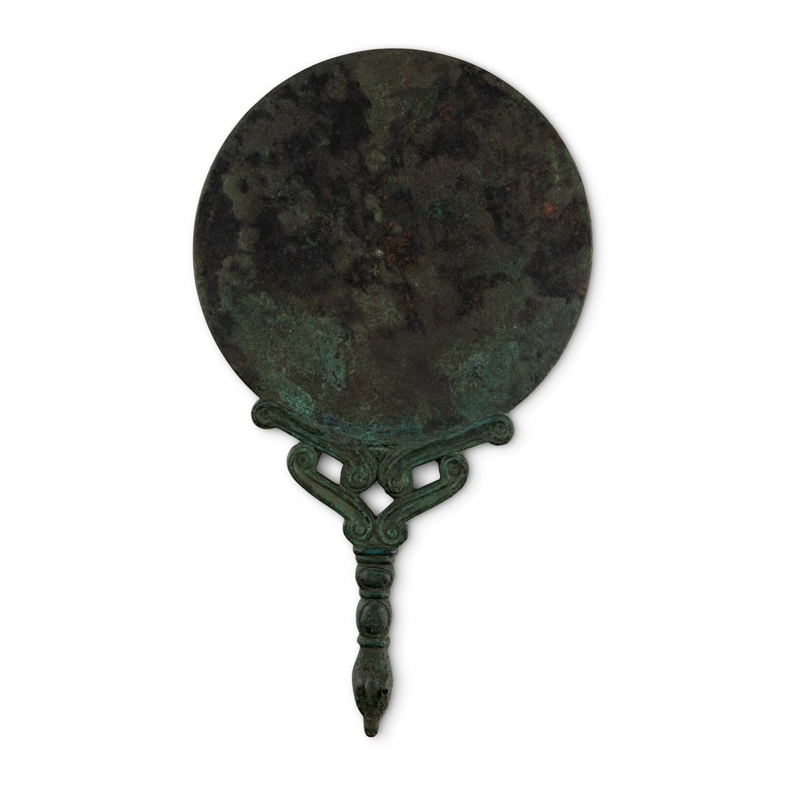 An Etruscan Style Bronze Mirror with Crocodile Handle (1 of 2)