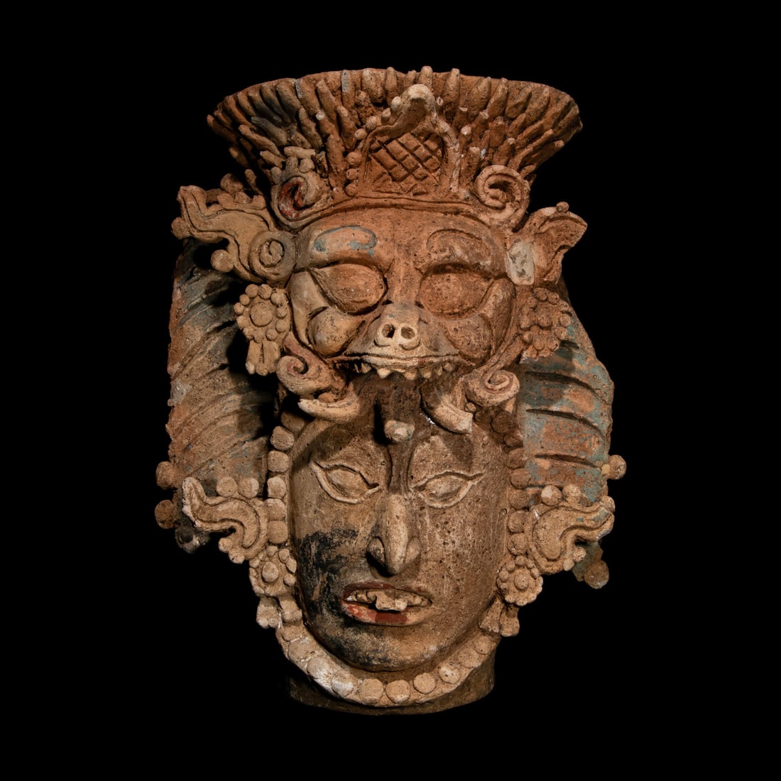 A Maya Style Terracotta Incense Burner (1 of 4)