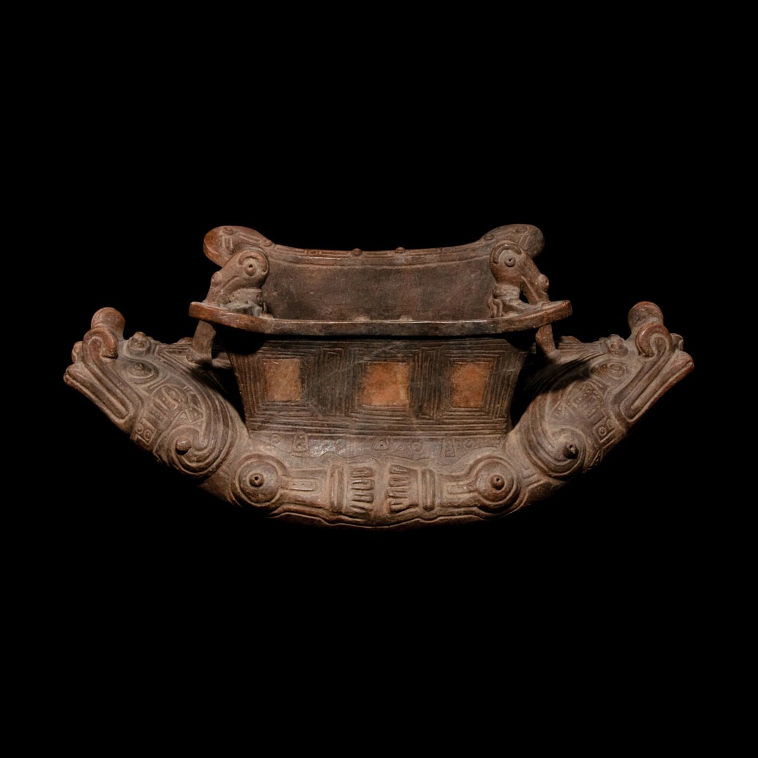 A Tairona Style Zoomorphic Vessel: A Tairona Style Zoomorphic Vessel After the Antique, 20th Century Length 47 cm (18 1/2 inches). Provenance Every lot in Sale 6571 - The Vault is being offered as-is and without further condition repor