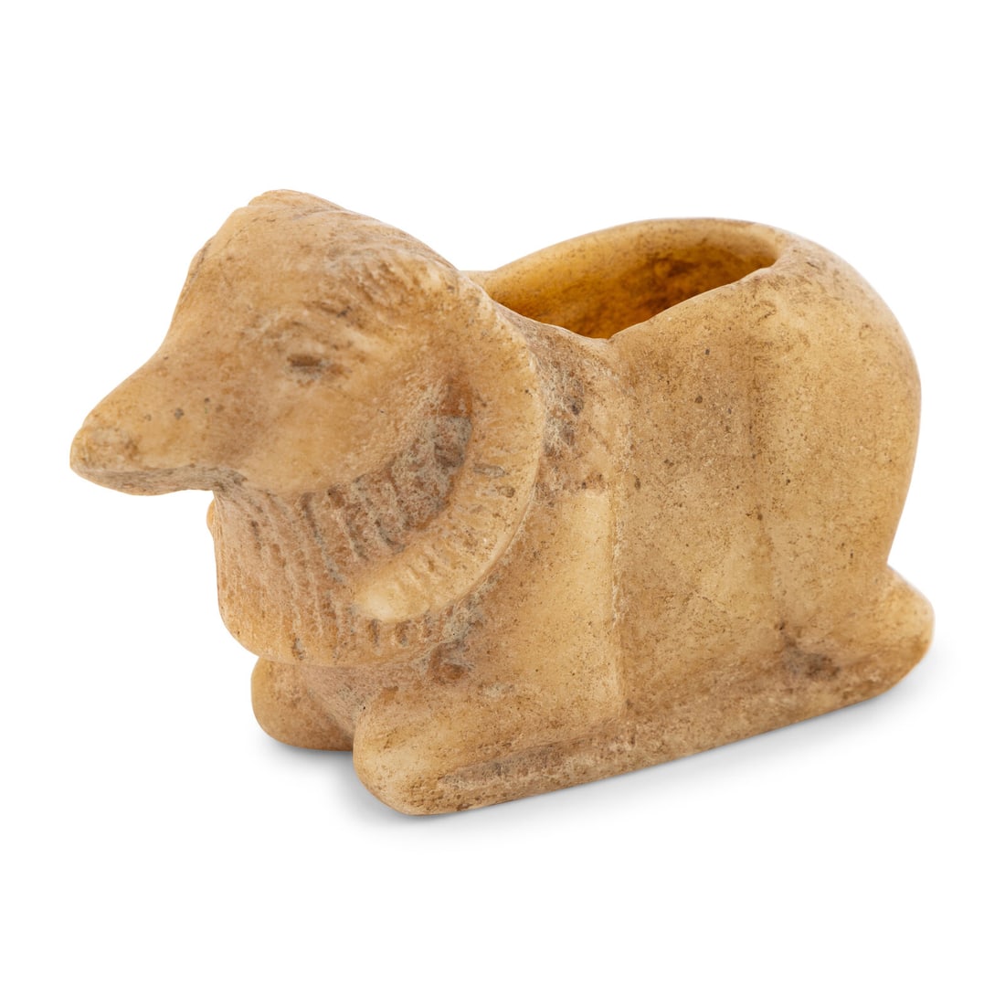 A Western Asiatic Style Alabaster Vessel in The Form of an Ibex (1 of 3)