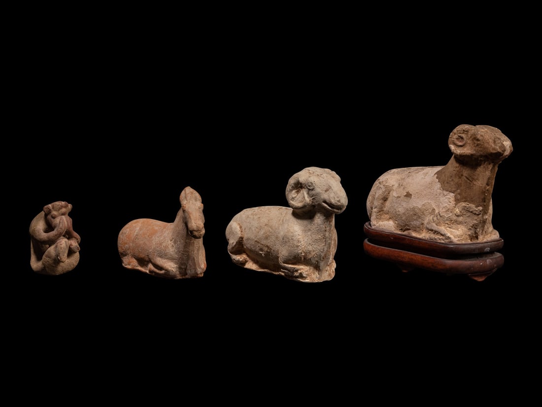 Four Asian Pottery Figures of Animals (1 of 5)