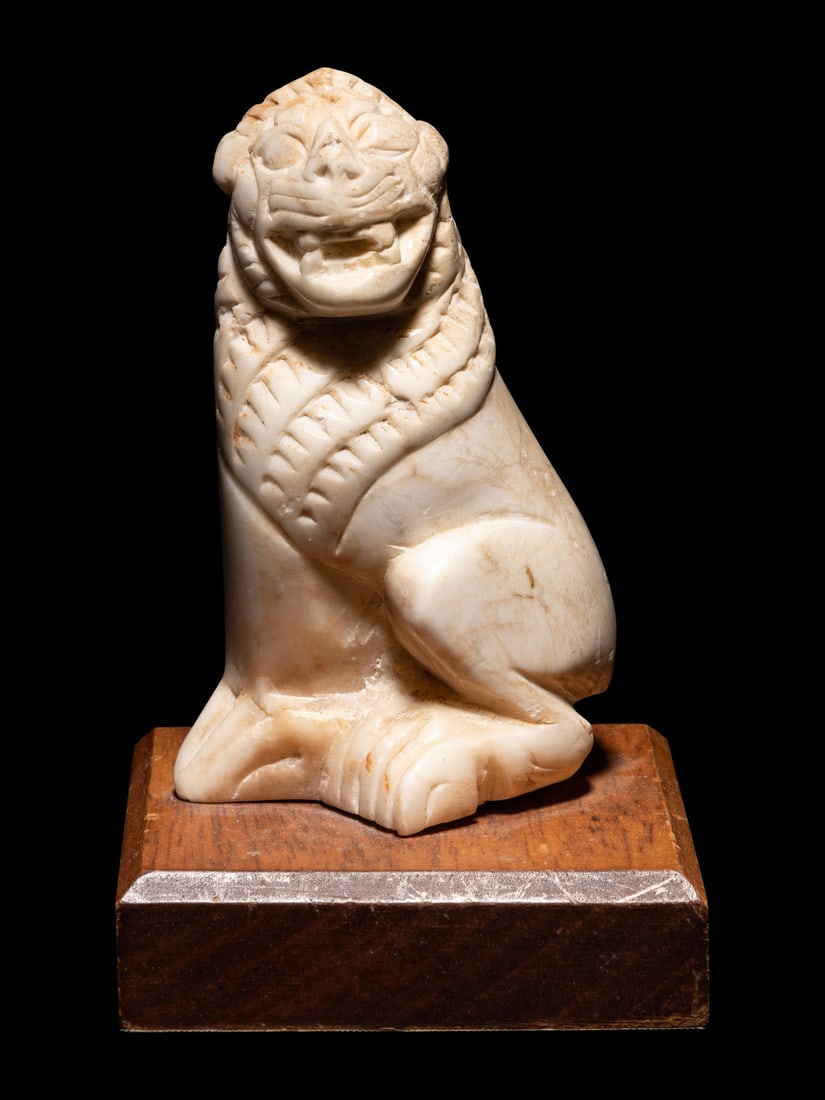 An Alabaster Seated Lion (1 of 4)