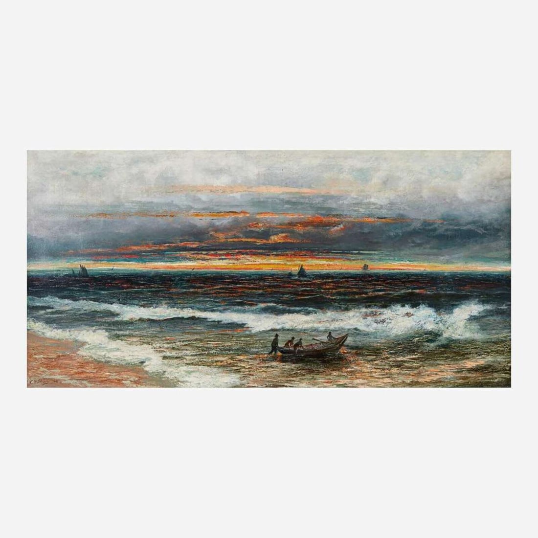 Christopher H. Shearer (American, 1840-1926) Seascape, 1908 (1 of 2)