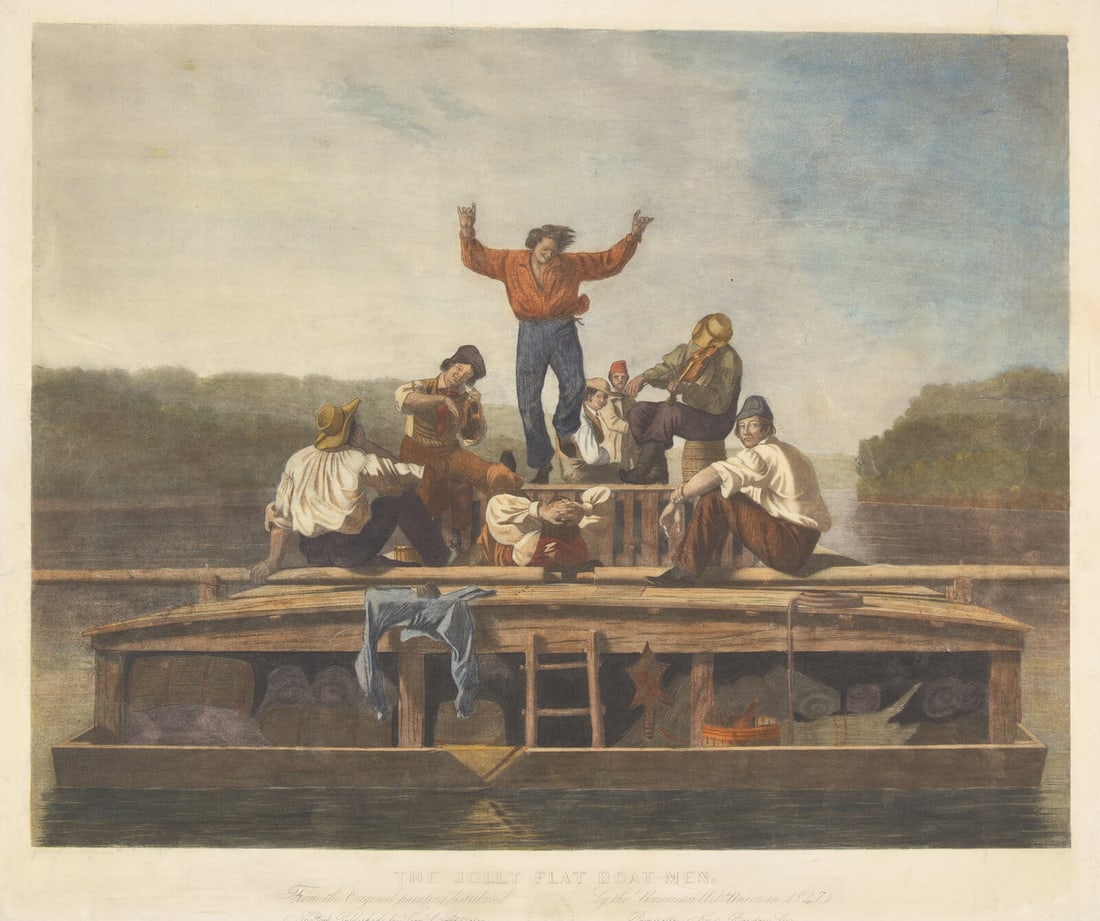 [Americana] Bingham, George Caleb. The Jolly Flat Boat Men (1 of 2)