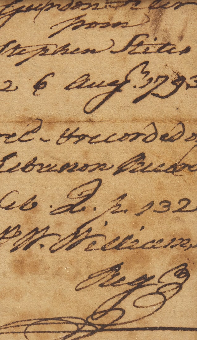 [Declaration of Independence] Williams, William. Clipped Signature (1 of 2)
