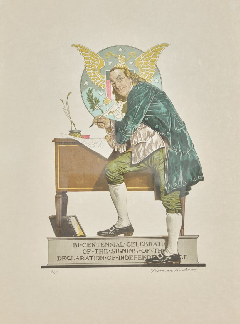 [Franklin, Benjamin] Rockwell, Norman. Bi-Centennial Celebration of the Signing of the Declaration (1 of 2)