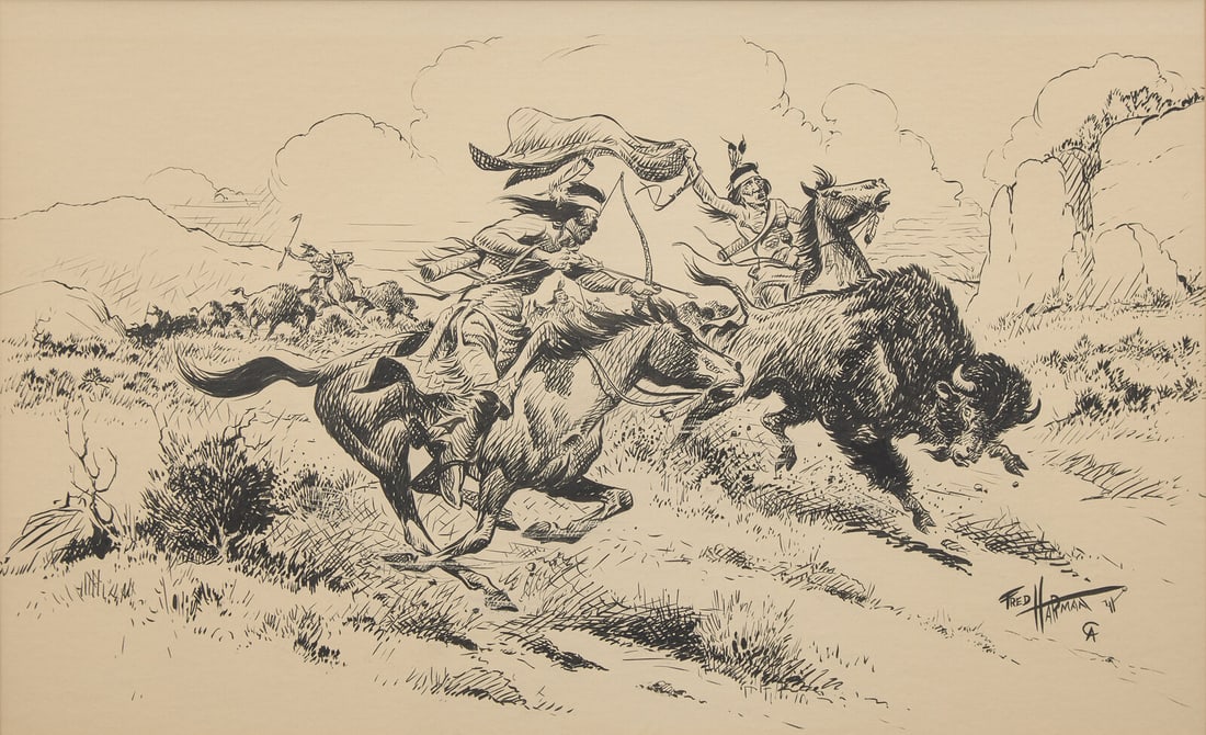 [Native-Americana] Harman, Fred. Original Illustration (1 of 2)