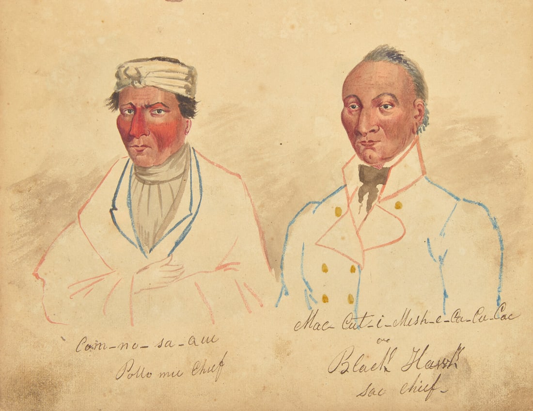 [Native Americana] [Lewis, James Otto] Schweighofer, Julius. Near-Contemporary Sketchbook of Images (1 of 8)