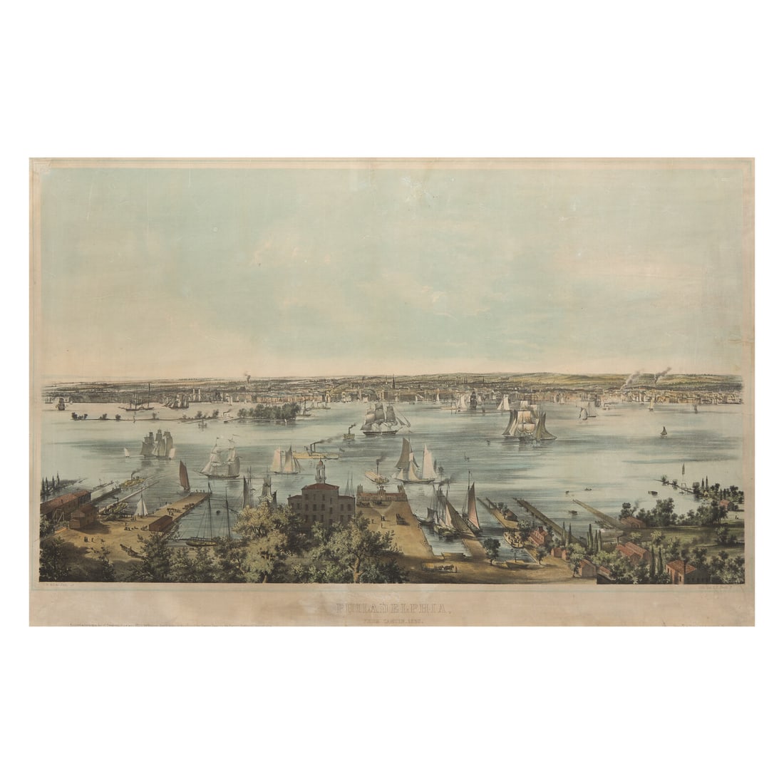 [Philadelphia] Hill, John William, and Benjamin Francis Smith. Philadelphia, From Camden 1850 (1 of 2)