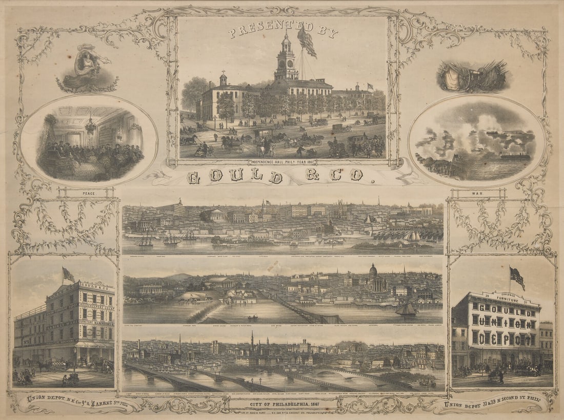 [Philadelphia] Presented by Gould & Co. City of Philadelphia, 1867 (1 of 2)