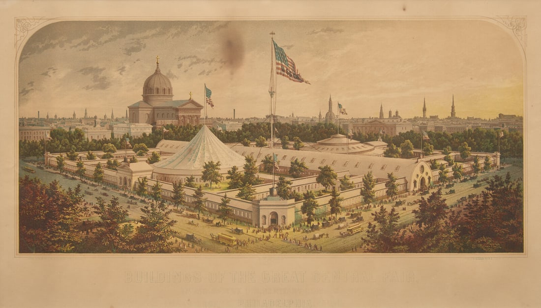 [Philadelphia] Queen, James. Buildings of the Great Central Fair, In Aid of the U.S. Sanitary (1 of 2)