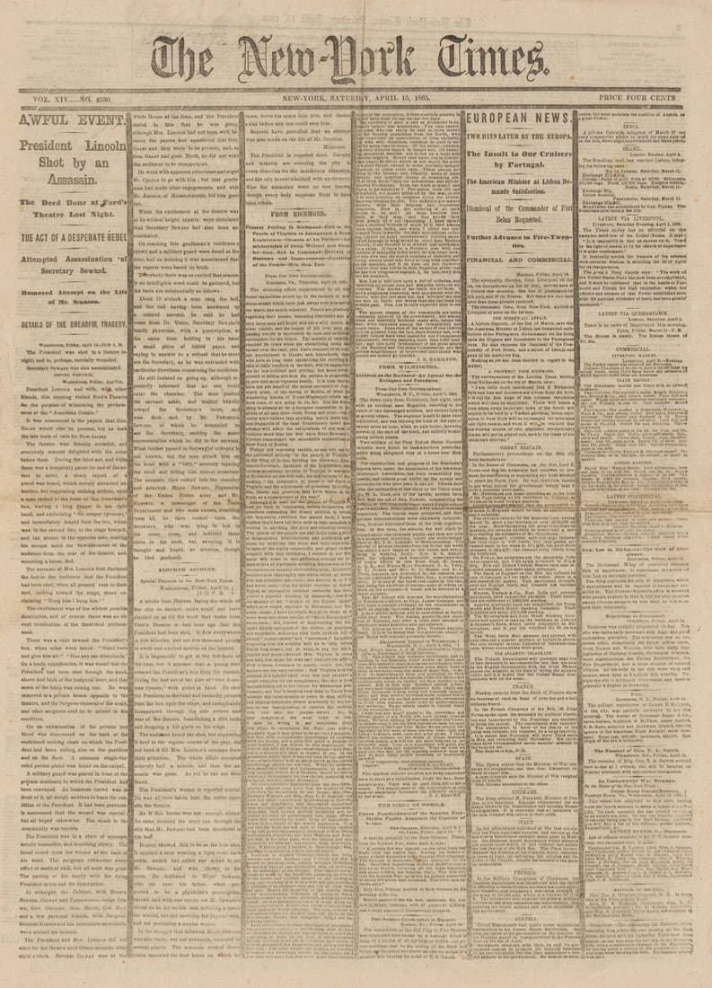 [Presidential] [Lincoln, Abraham] "Awful Event. President Lincoln Shot by an Assassin": [Presidential] [Lincoln, Abraham] "Awful Event. President Lincoln Shot by an Assassin" Private Collection, Glenview, Illinois This lot is located in Chicago.