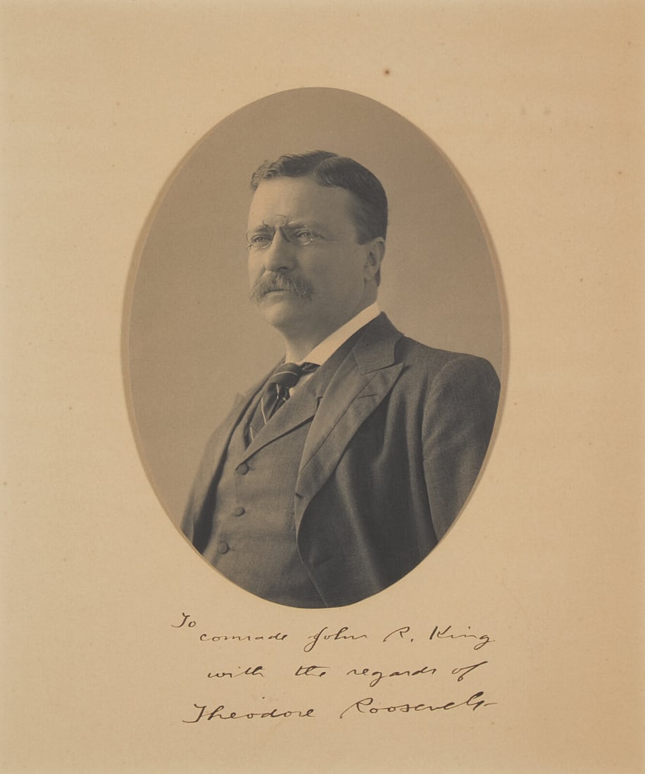 [Presidential] Roosevelt, Theodore. Inscribed Portrait to John R. King, President of the Grand Army (1 of 2)