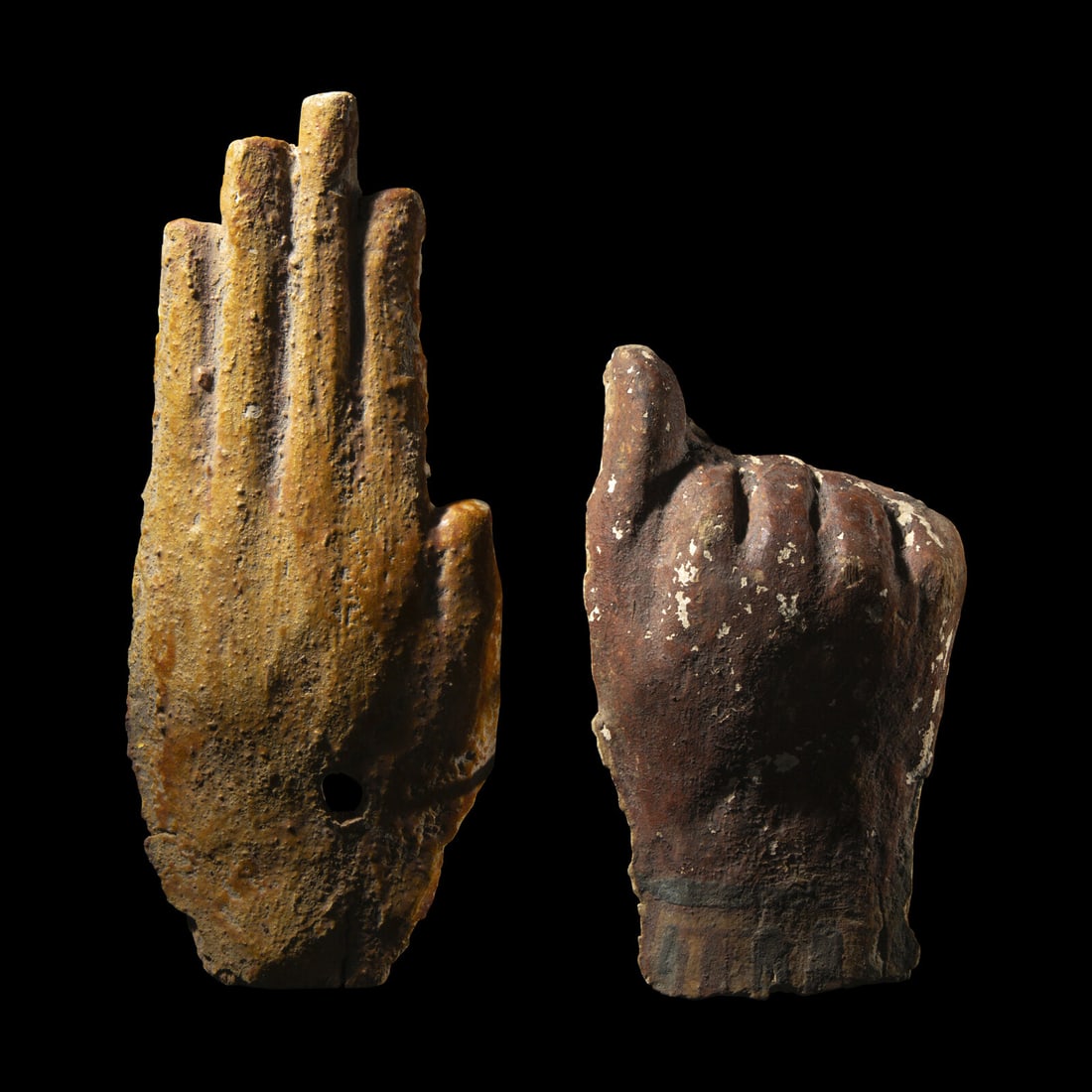 Two Egyptian Wood Hands (1 of 3)