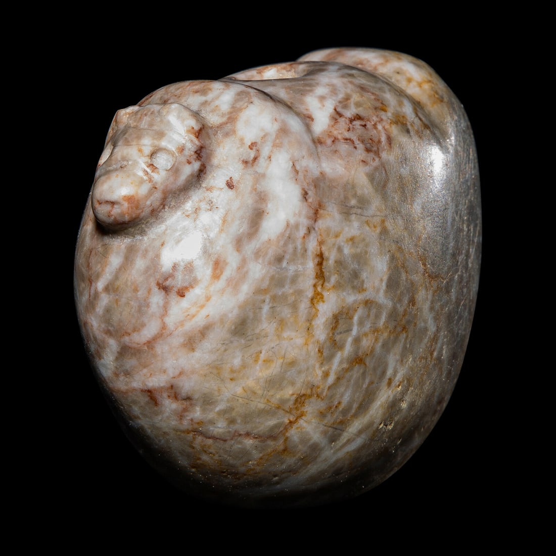 A Near Eastern Stone Zoomorphic Amulet: A Near Eastern Stone Zoomorphic Amulet Circa 3rd Millennium B.C. Length 5 cm (2 inches). This lot is located in Chicago. Provenance: Francis X. Morrissey Jr. (b. 1942), New York.