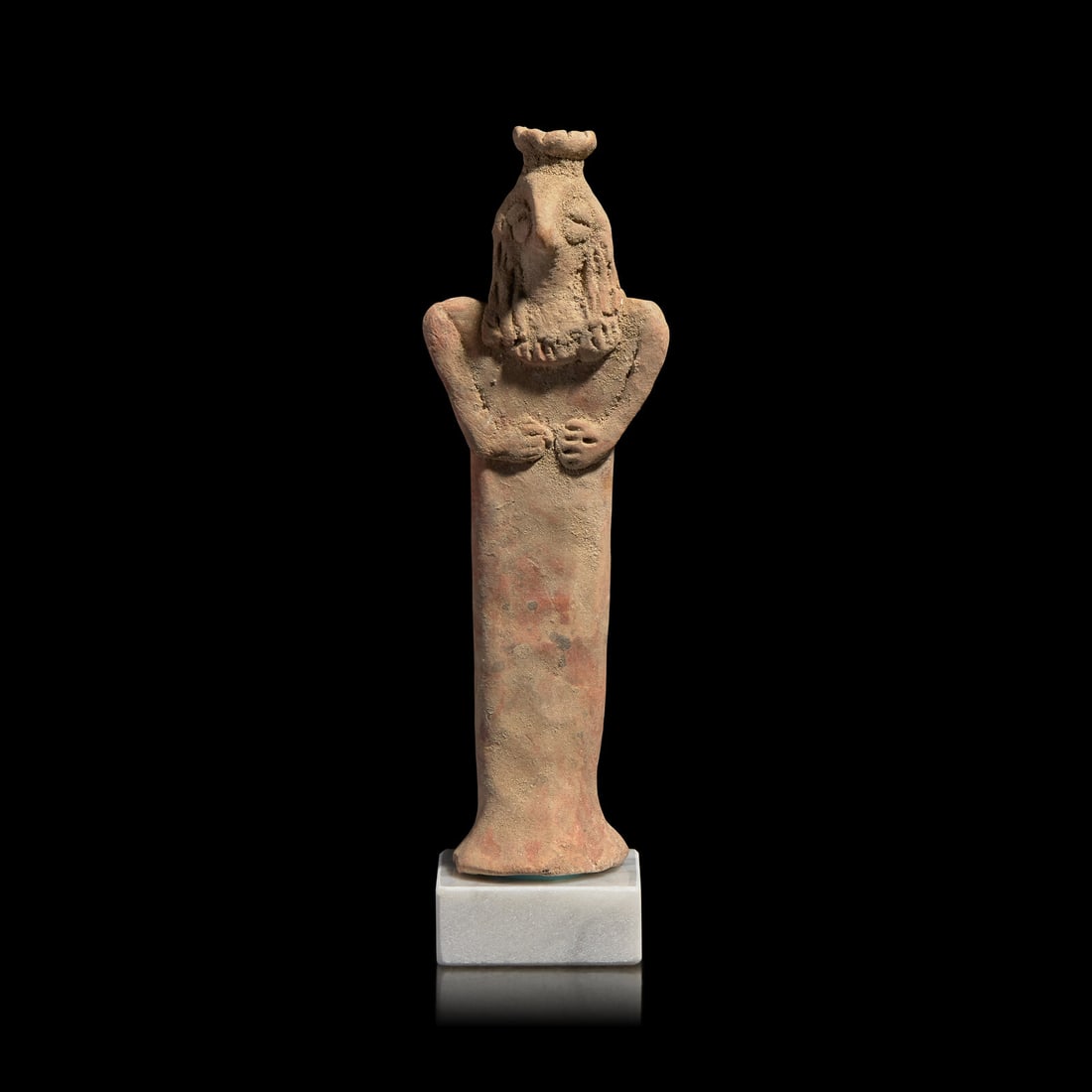 A Syro-Hittite Terracotta Figure: A Syro-Hittite Terracotta Figure Circa 2nd Millennium B.C. Height 16.5 cm (6 1/2 inches). Property from Allyson Averell, New Jersey This lot is located in Chicago. Provenance: Richard C. Ryder (1947-2