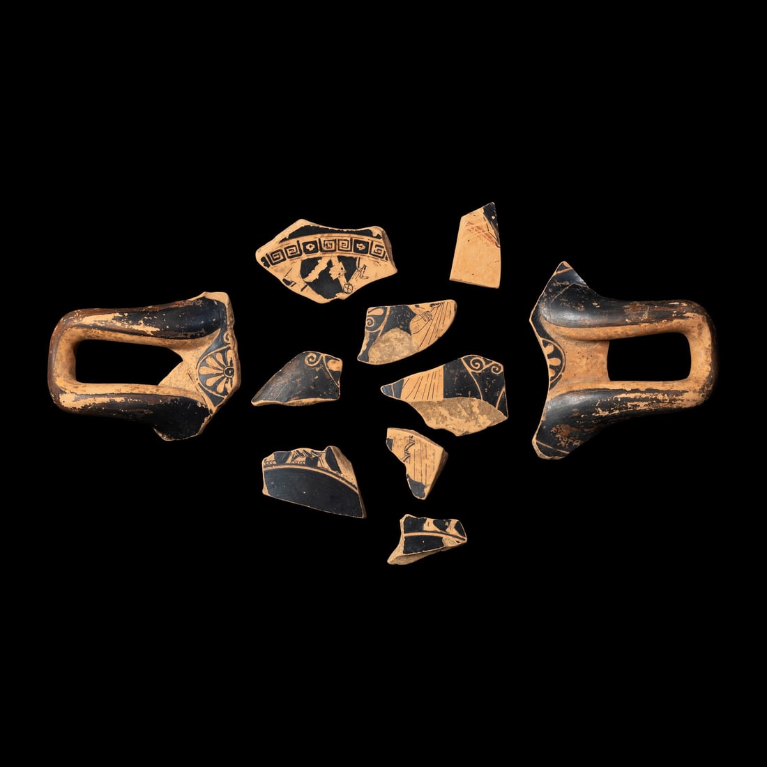 Ten Attic Red-Figured Kylix Fragments (1 of 4)