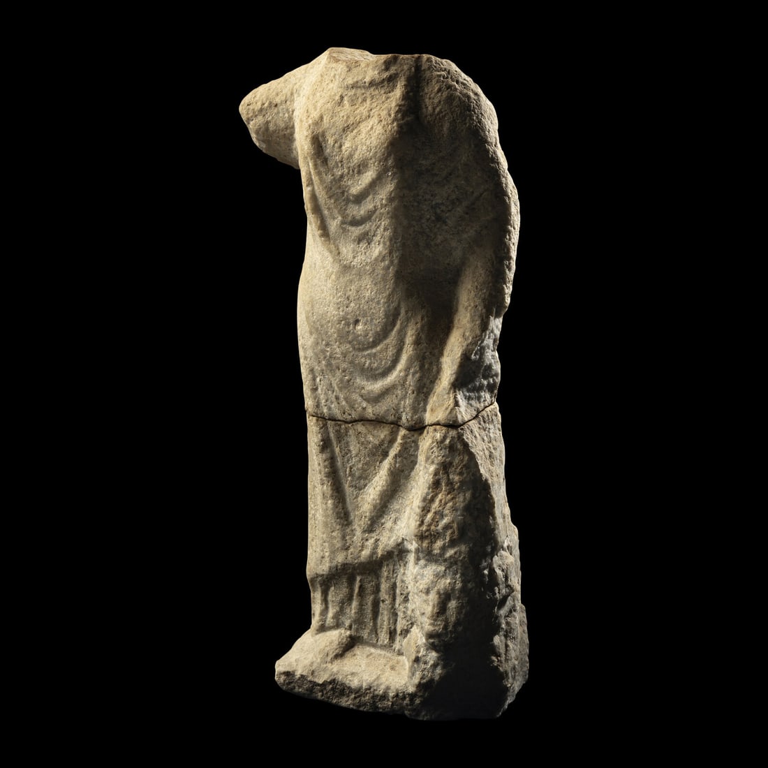 A Roman Marble Female Figure: A Roman Marble Female Figure Circa 1st-2nd Century A.D. Height 30.2 cm (11 7/8 inches). This lot is located in Chicago. Provenance: David B. Lawall (d. 2025) Collection, former Director and Curator of