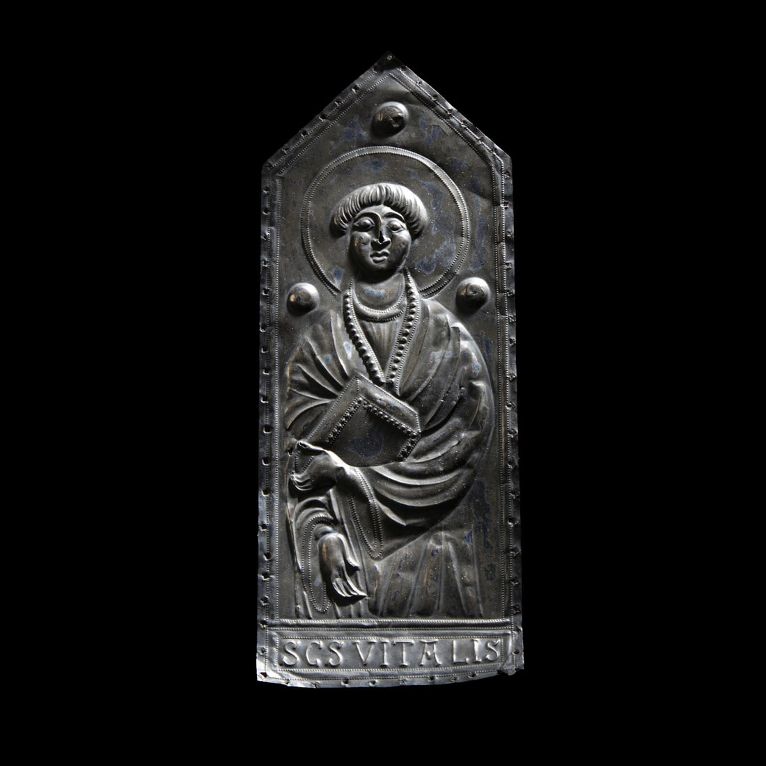 A Medieval Silver RepoussÈ Plaque with St. Vitalis of Gaza (1 of 4)