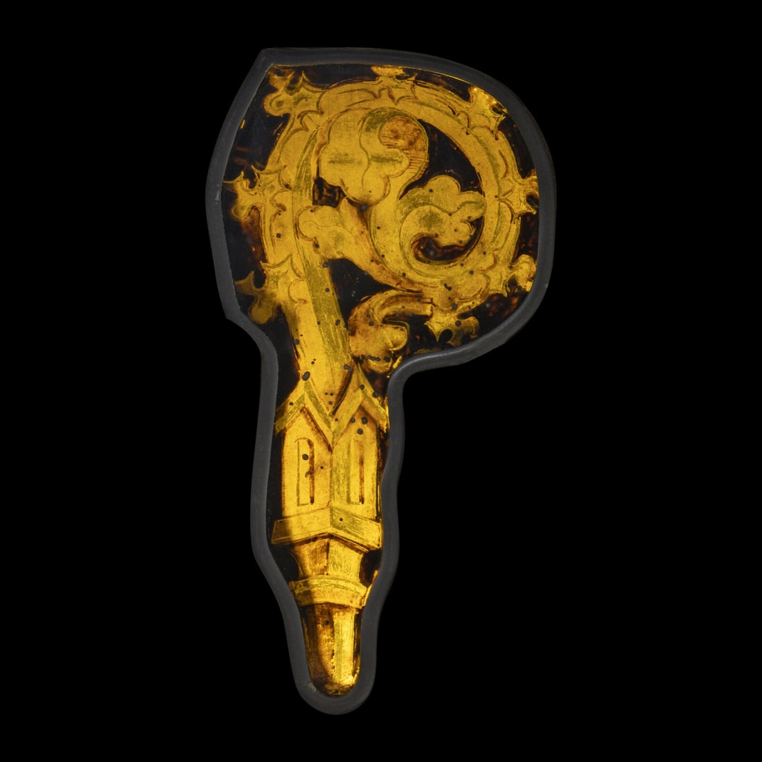 A Medieval Stained Glass Panel of a Crozier (1 of 3)