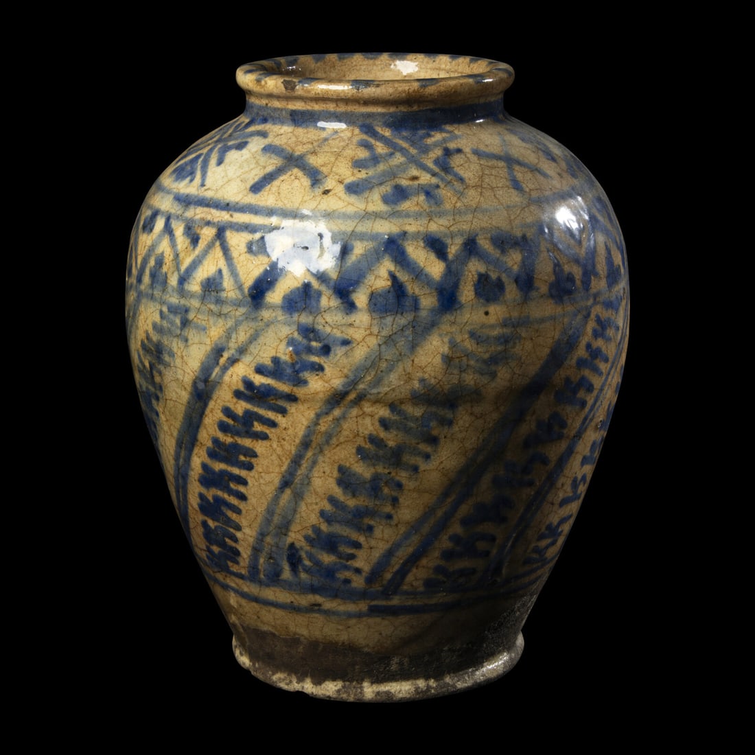 A Mamluk Blue and White Ceramic Jar (1 of 3)