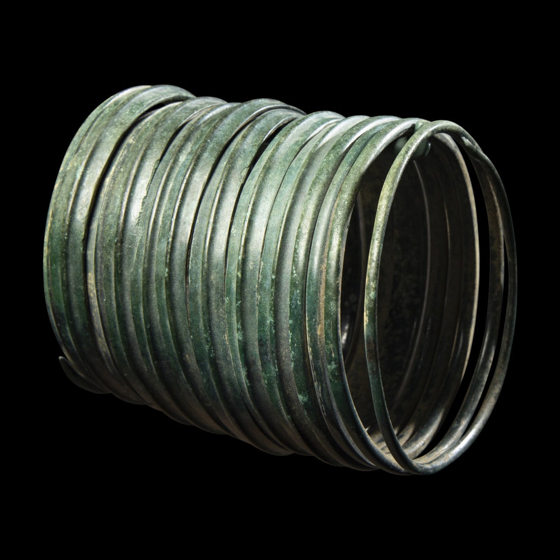 A European Bronze Age Armlet: A European Bronze Age Armlet Circa 1200-800 B.C. Length 8 cm (3 1/8 inches). This lot is located in Chicago. Provenance: Art Market, New York, 1980s-2000s.