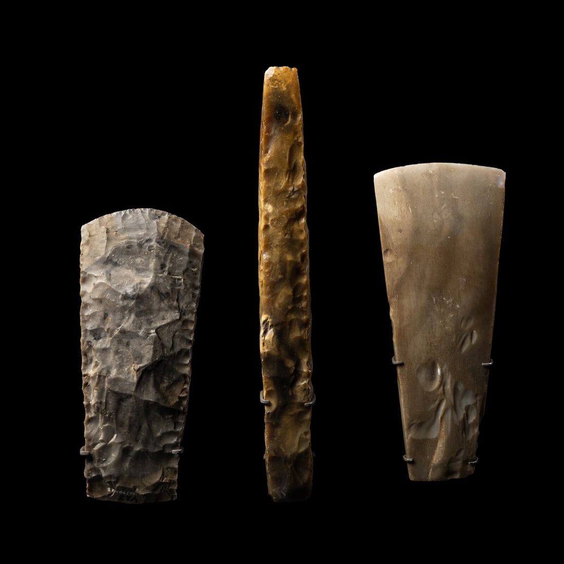 Three Neolithic Flint Thin and Square-Butted Axes (1 of 3)