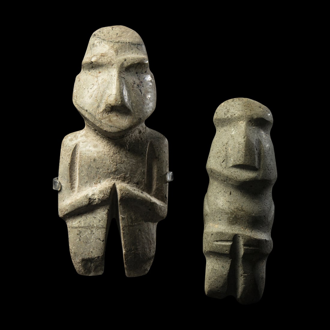 Two Mezcala Stone Standing Figures (1 of 4)