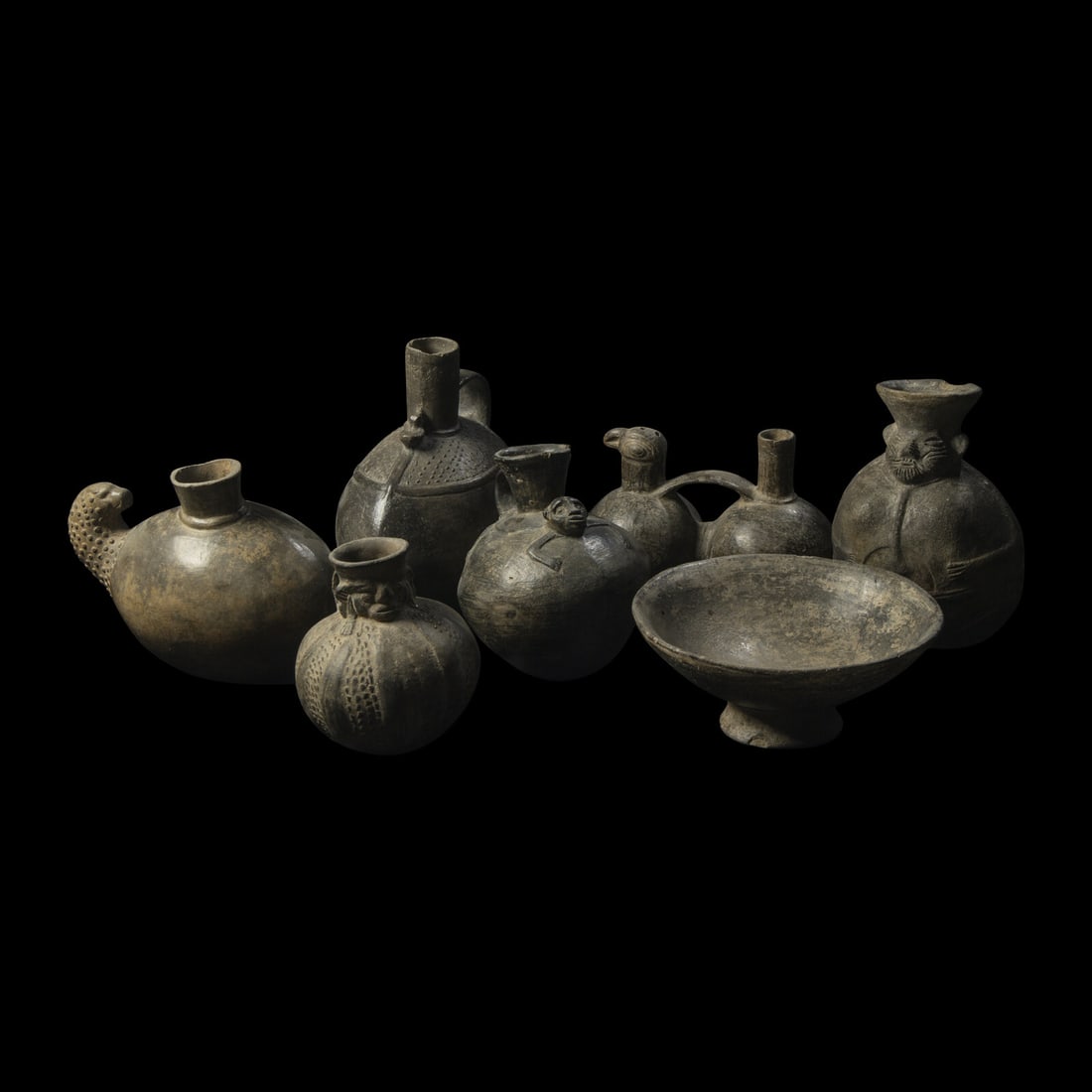 Seven Chimu Blackware Vessels (1 of 3)