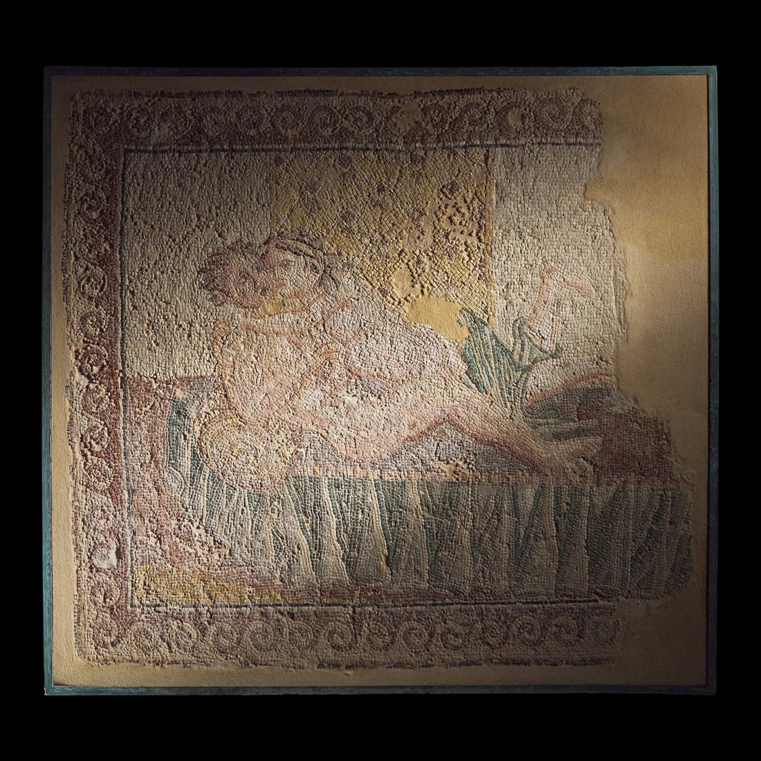 A Roman Style Mosaic Panel with an Erotic Scene (1 of 4)