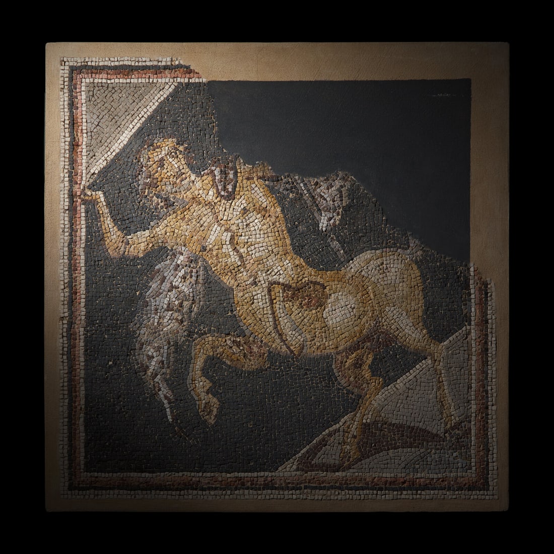 A Roman Style Stone Mosaic Panel with a Centaur (1 of 4)