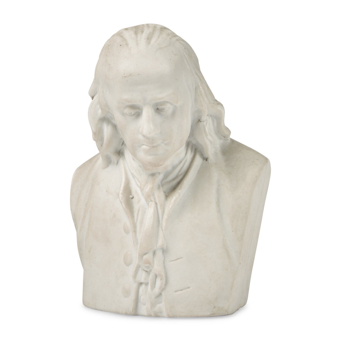 A Small Parianware Bust of Benjamin Franklin