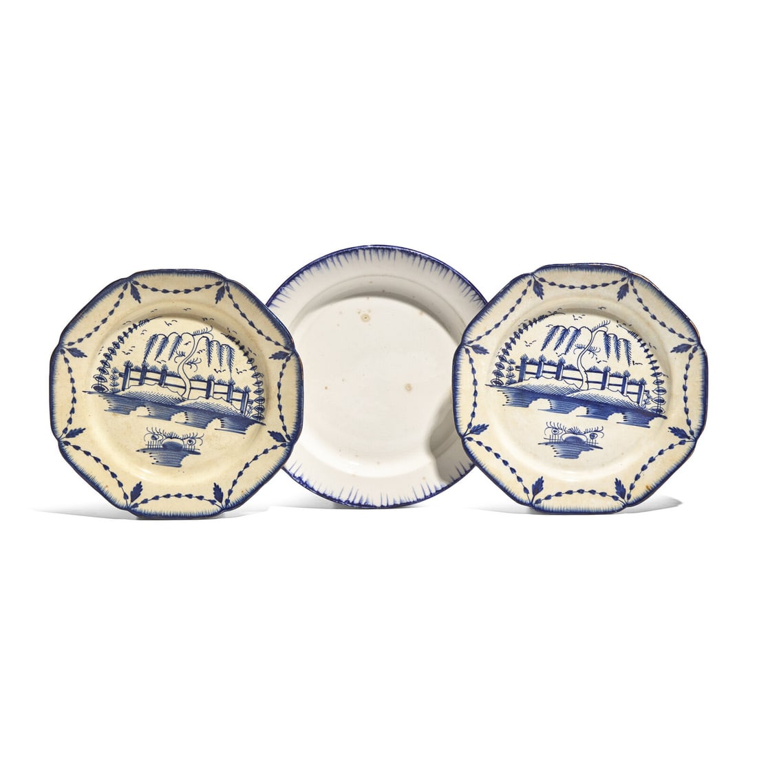 Three Staffordshire Feather Edge Pearlware Dishes (1 of 3)