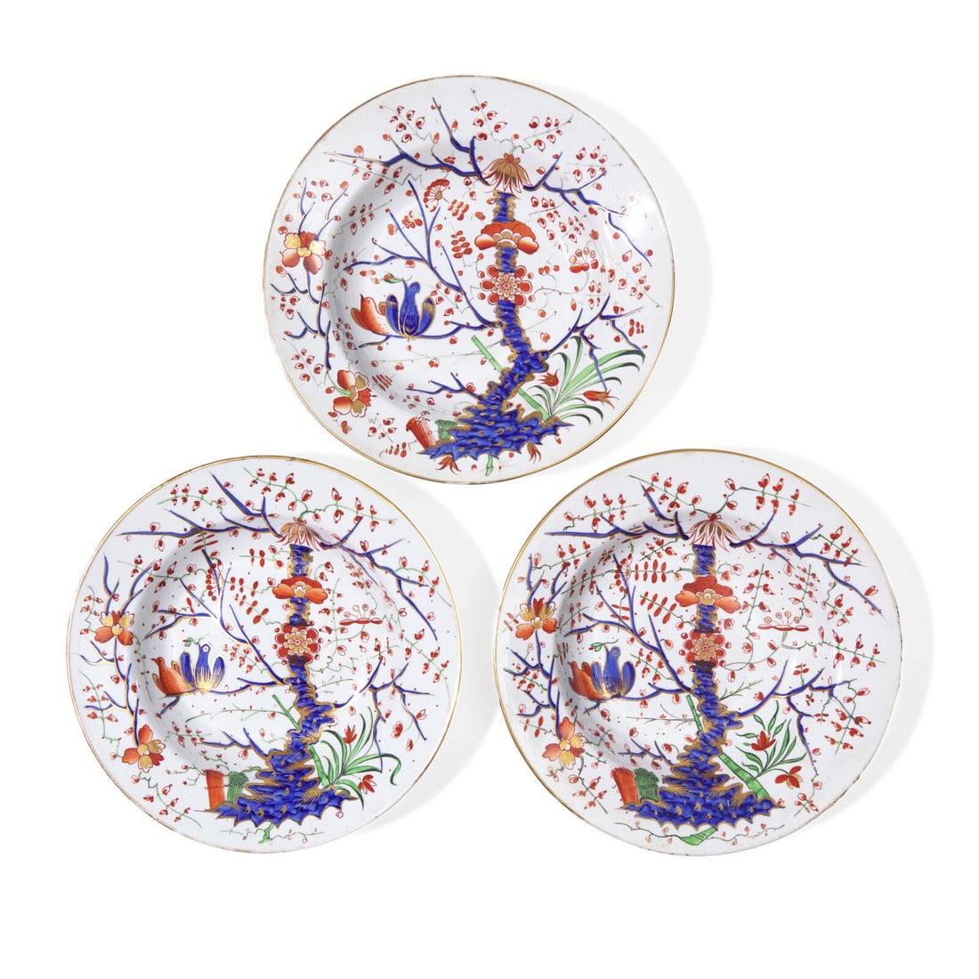 Three Royal Crown Derby Porcelain Chinoiserie Plates (1 of 3)