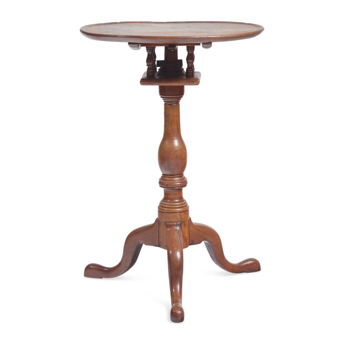 A Queen Anne Walnut Tilt-Top Candlestand (1 of 2)