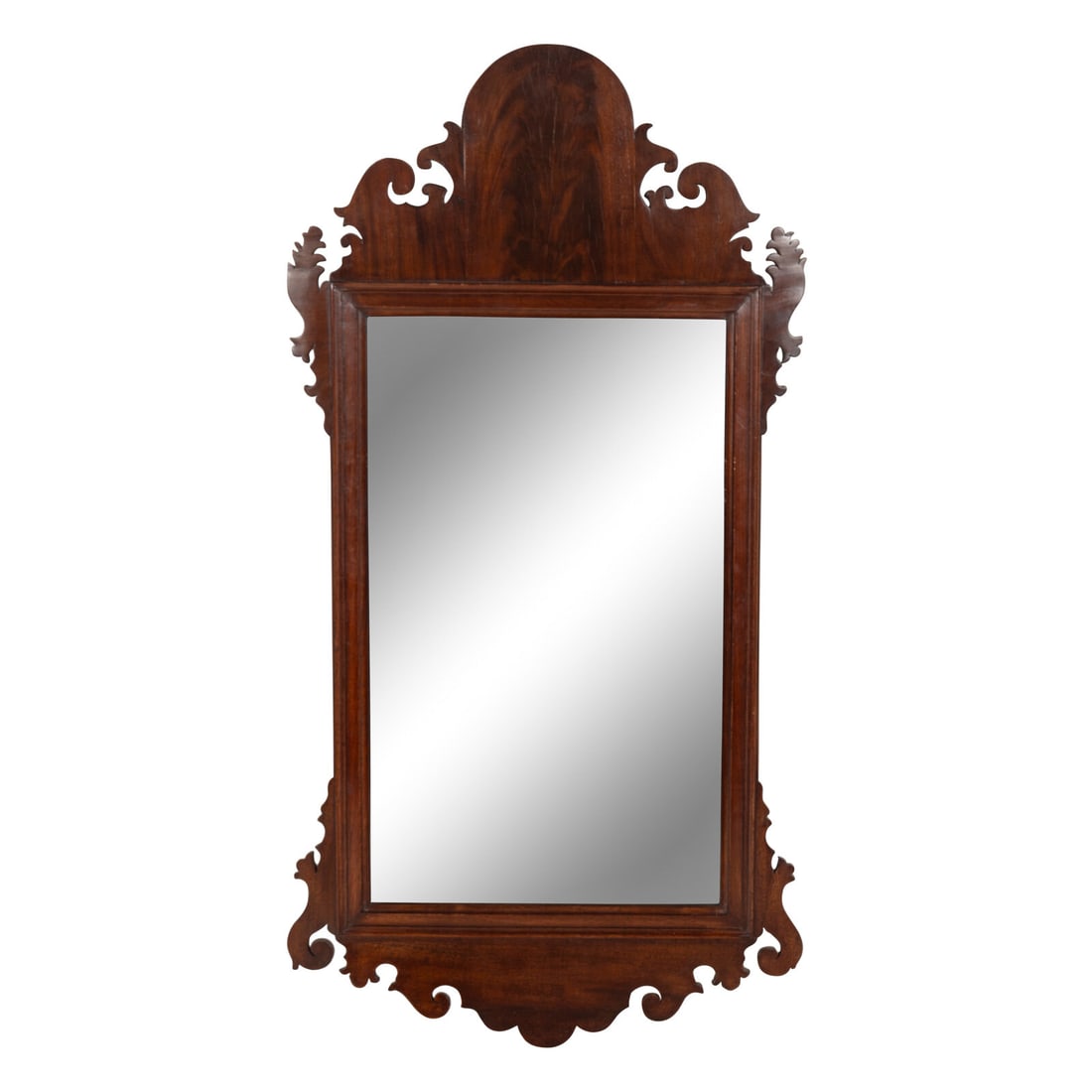 A Chippendale Carved and Figured Mahogany Looking Glass (1 of 2)