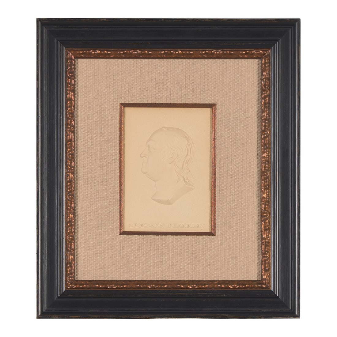 An Embossed Paper Profile Bust of Benjamin Franklin (1 of 3)