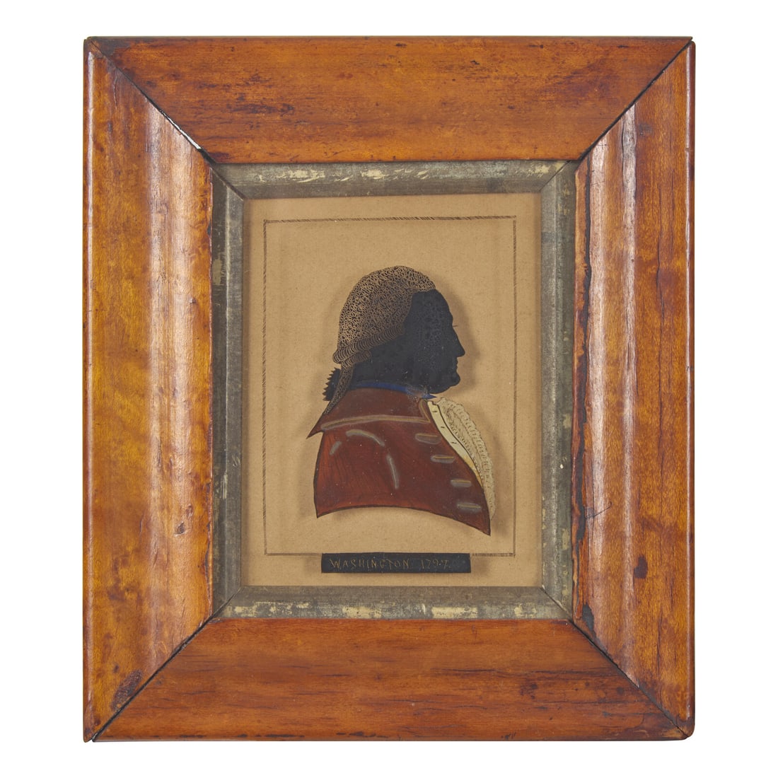 A Reverse Painted Glass Silhouette Profile Portrait of George Washington