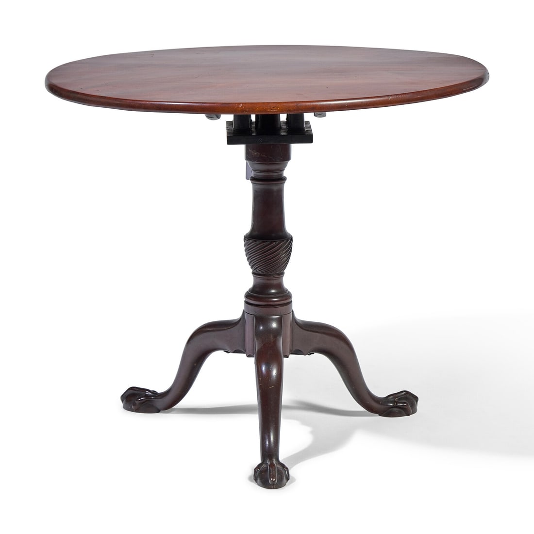 A Chippendale Carved Mahogany Tilt-Top Tea Table (1 of 3)