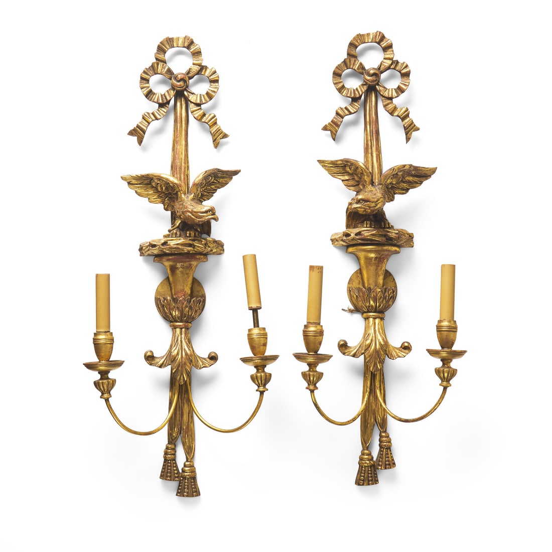 A Pair of Federal Style Carved and Giltwood Eagle Wall Sconces (1 of 4)