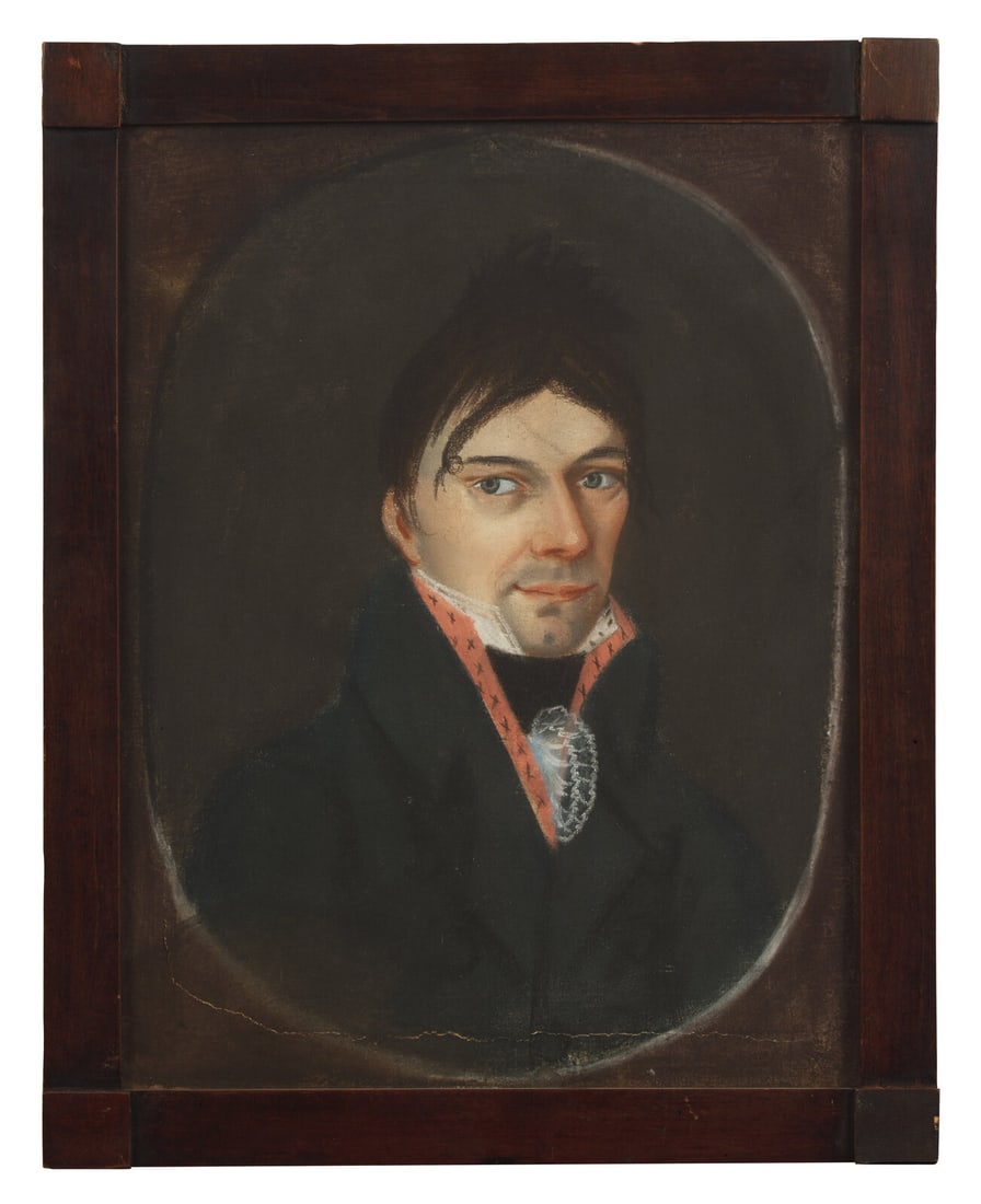 German School 19th Century, A Small Portrait of a Man Named Carl Brand (1 of 2)
