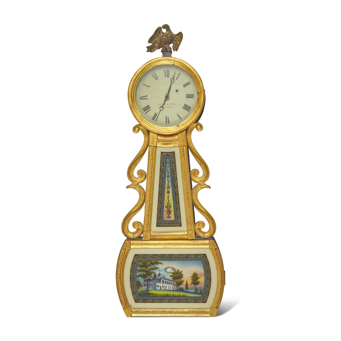 A Federal Giltwood and Eglomise Banjo Clock (1 of 3)