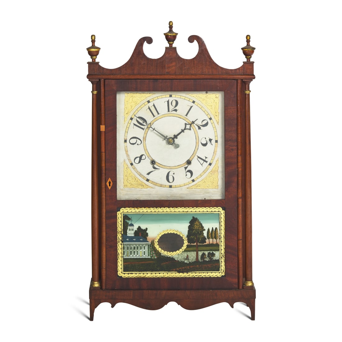 A Federal Mahogany Pillar and Scroll Shelf Clock (1 of 3)