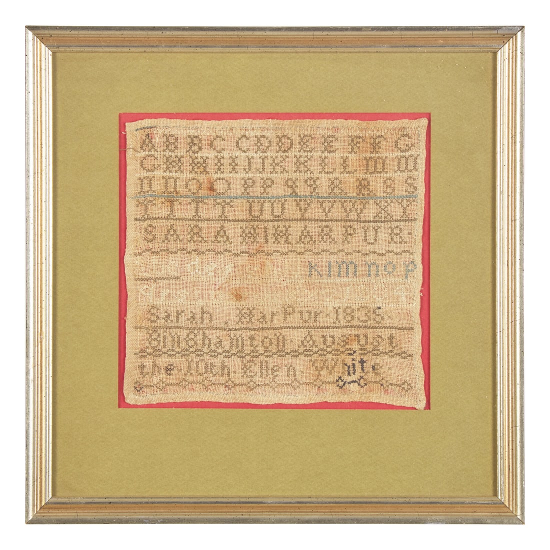 An Alphabet Needlework Sampler of Harpur Family / Binghamton Interest (1 of 2)