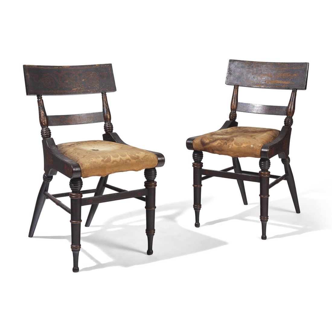 A Pair of Fancy Painted Klismos Side Chairs (1 of 3)