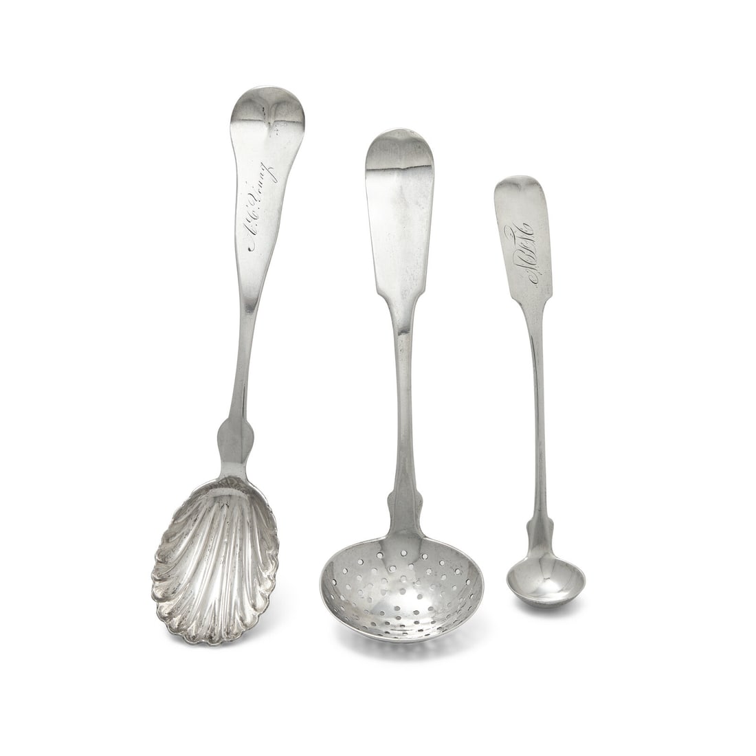 A Group of Three Coin Silver Serving Articles (1 of 3)